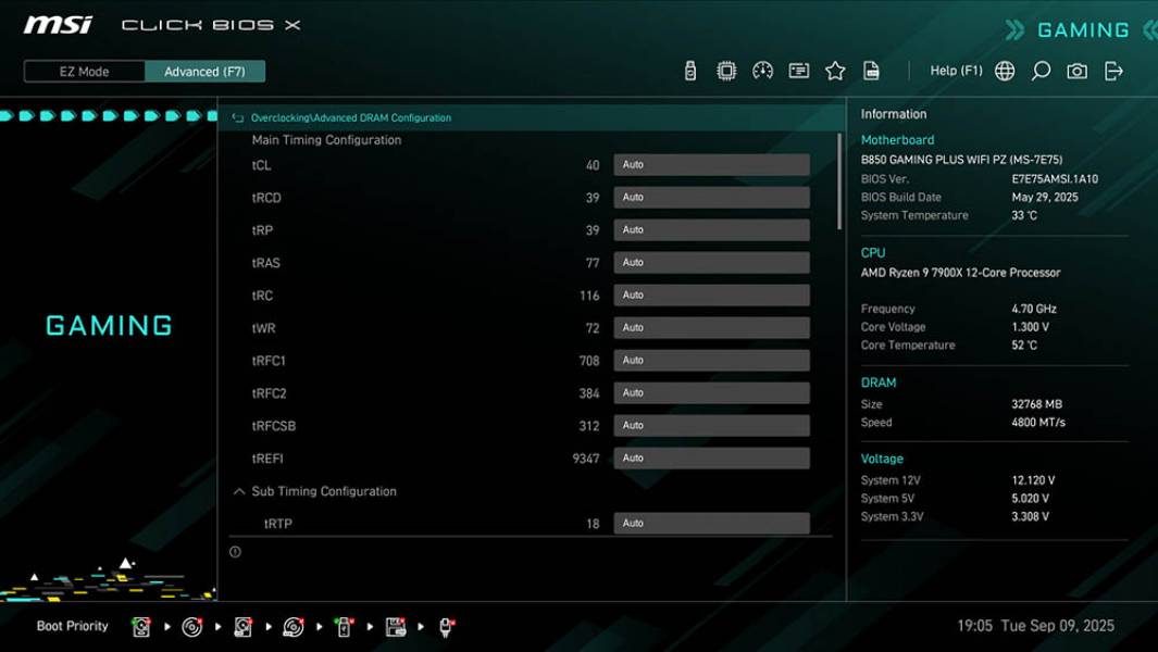 MSI B850 GAMING PLUS WIFI PZ-4